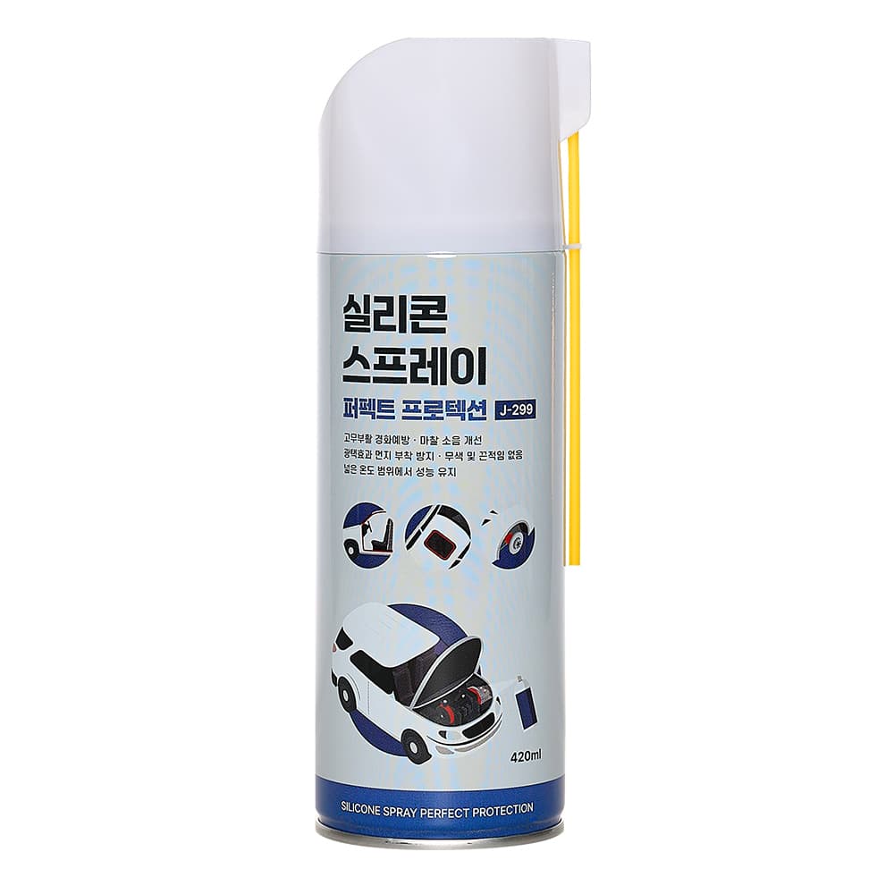 정우케미칼 실리콘스프레이 퍼펙트 프로텍션 420ML 고무보호제 플라스틱보호제 실리콘구리스 플라스틱복원제 실리콘 노즐 일체형 윤활제 J-299