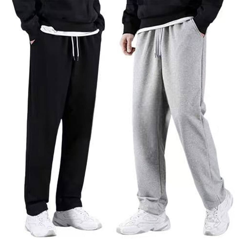 2장세트 남녀공용 고급 컴포트 면 춘추 츄리닝바지 트레이닝 스트레이트 일자 팬츠