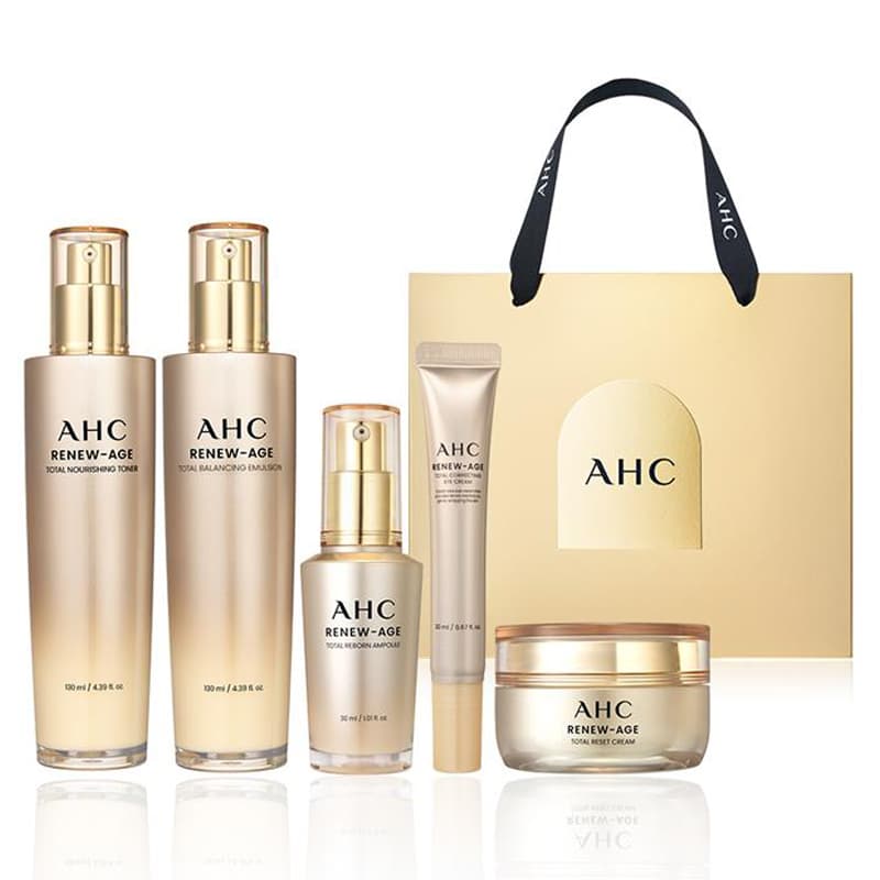 AHC 리뉴에이지 토탈 4종 + 아이크림 20ml 기프트 세트