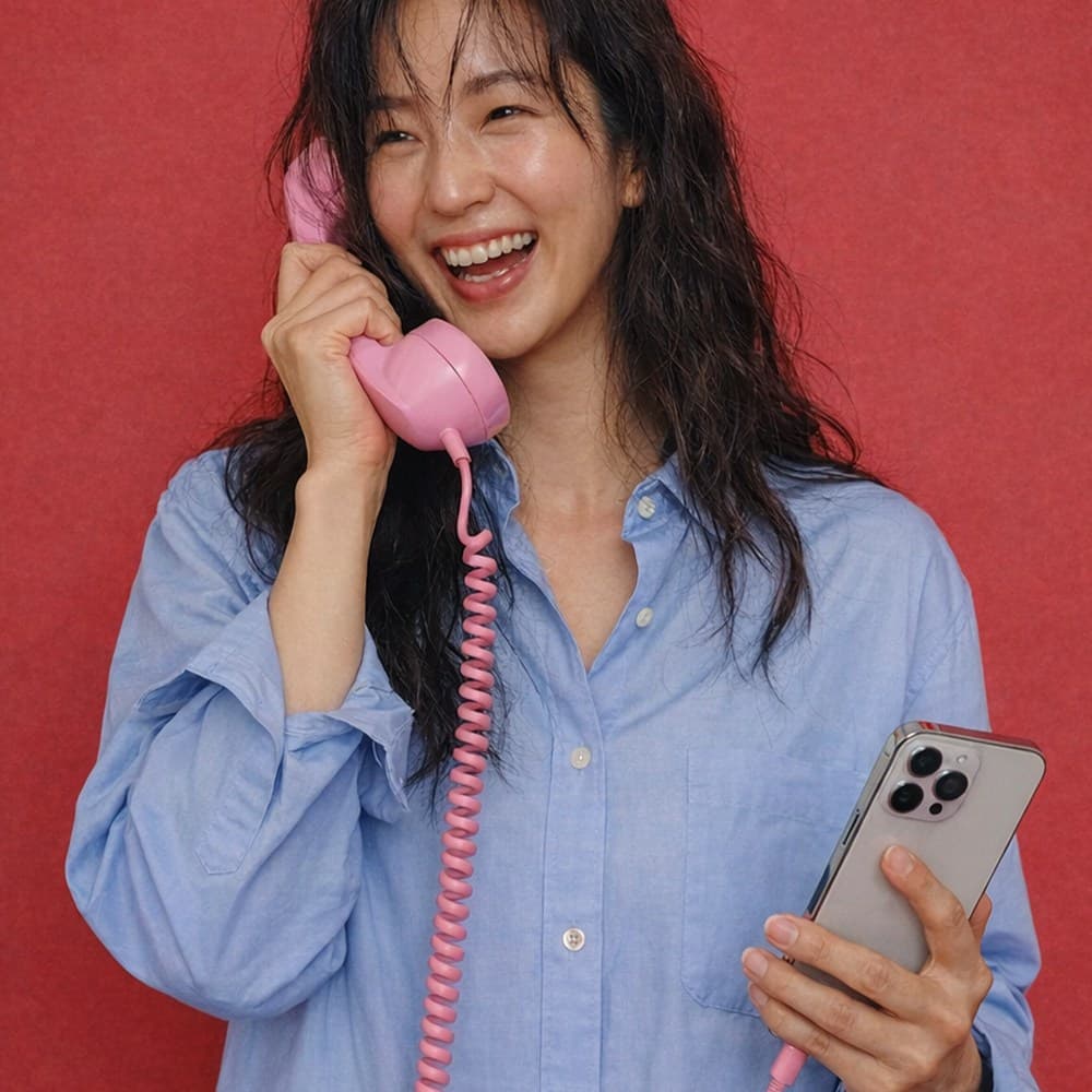 레트로 수화기 전화기 이어폰 빈티지
