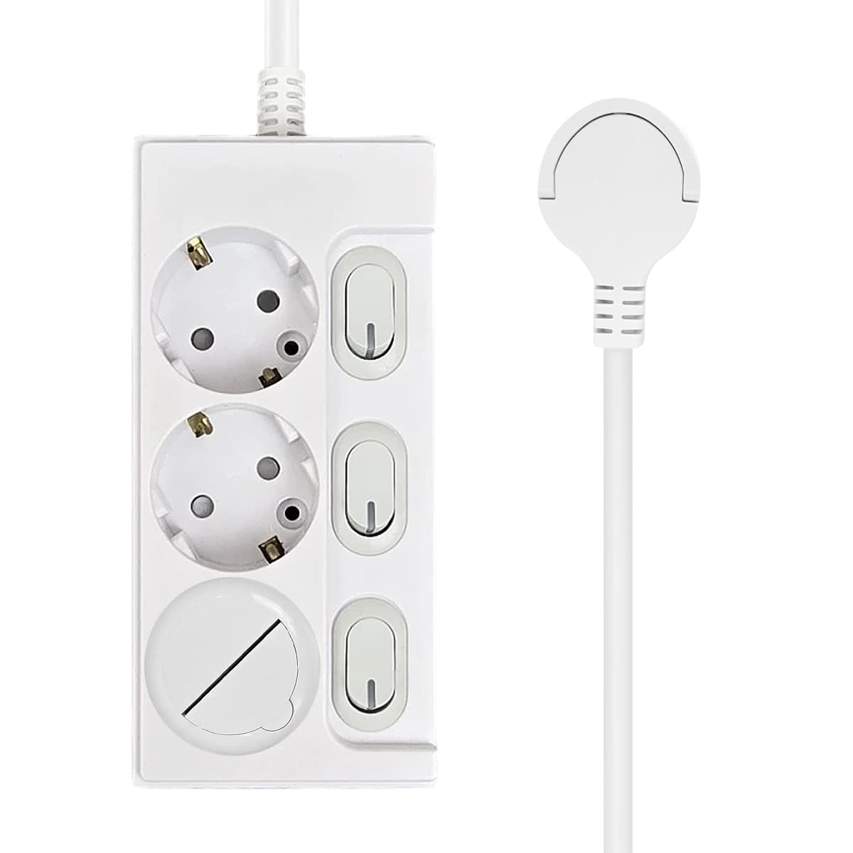 원스탑 재로갭 슬림 개별 스위치 멀티탭 3구 16A + 안전커버