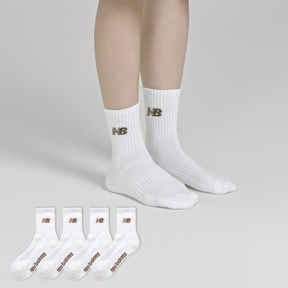 뉴발란스 베이직 로고 파일 중목 양말 4켤레