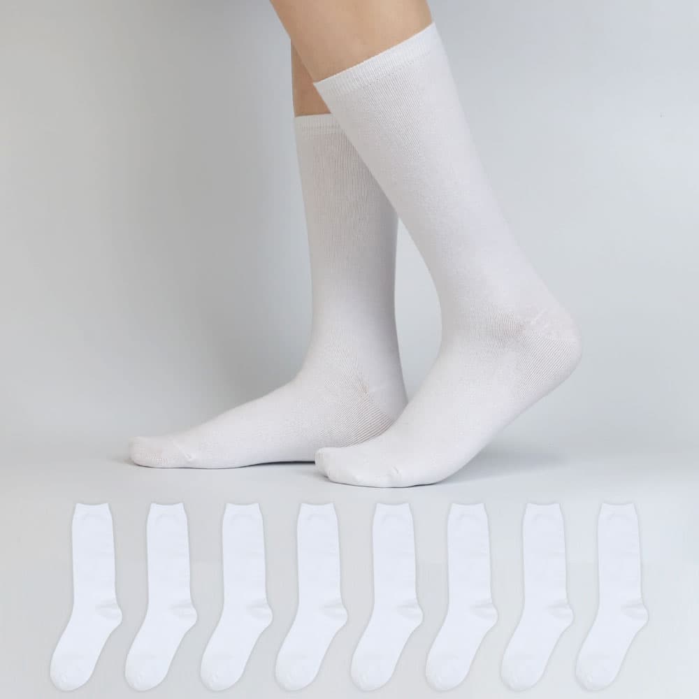 이지레그 여성용 프리미엄 베이스 무지 장목 양말 8켤레 세트