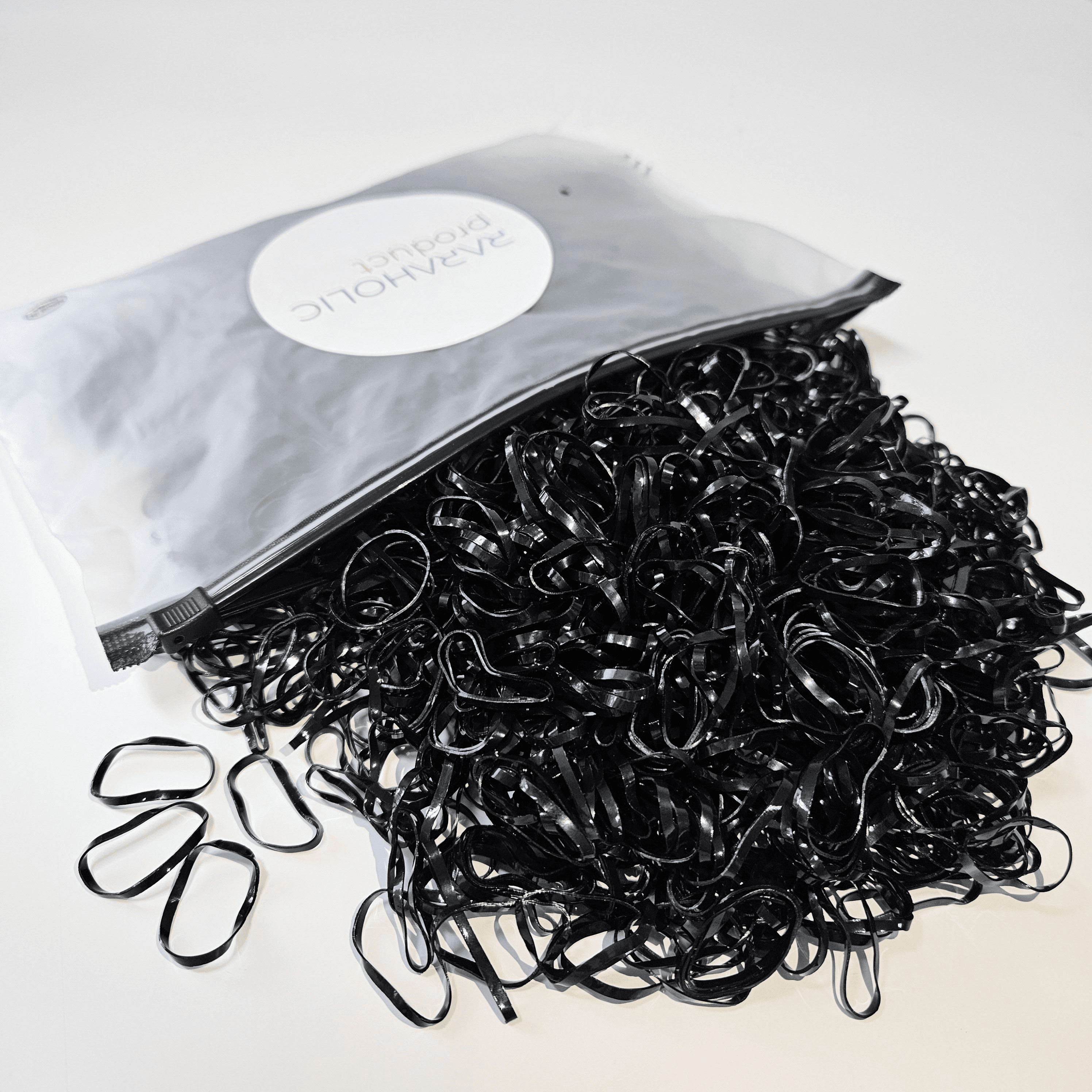 라라홀릭 대용량 검정 고무줄 머리끈, 1000p