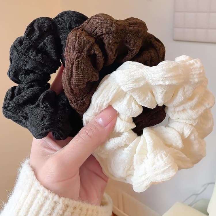 링하나 구름 머리끈 무지 주름 심플 곱창밴드 RH43 3p