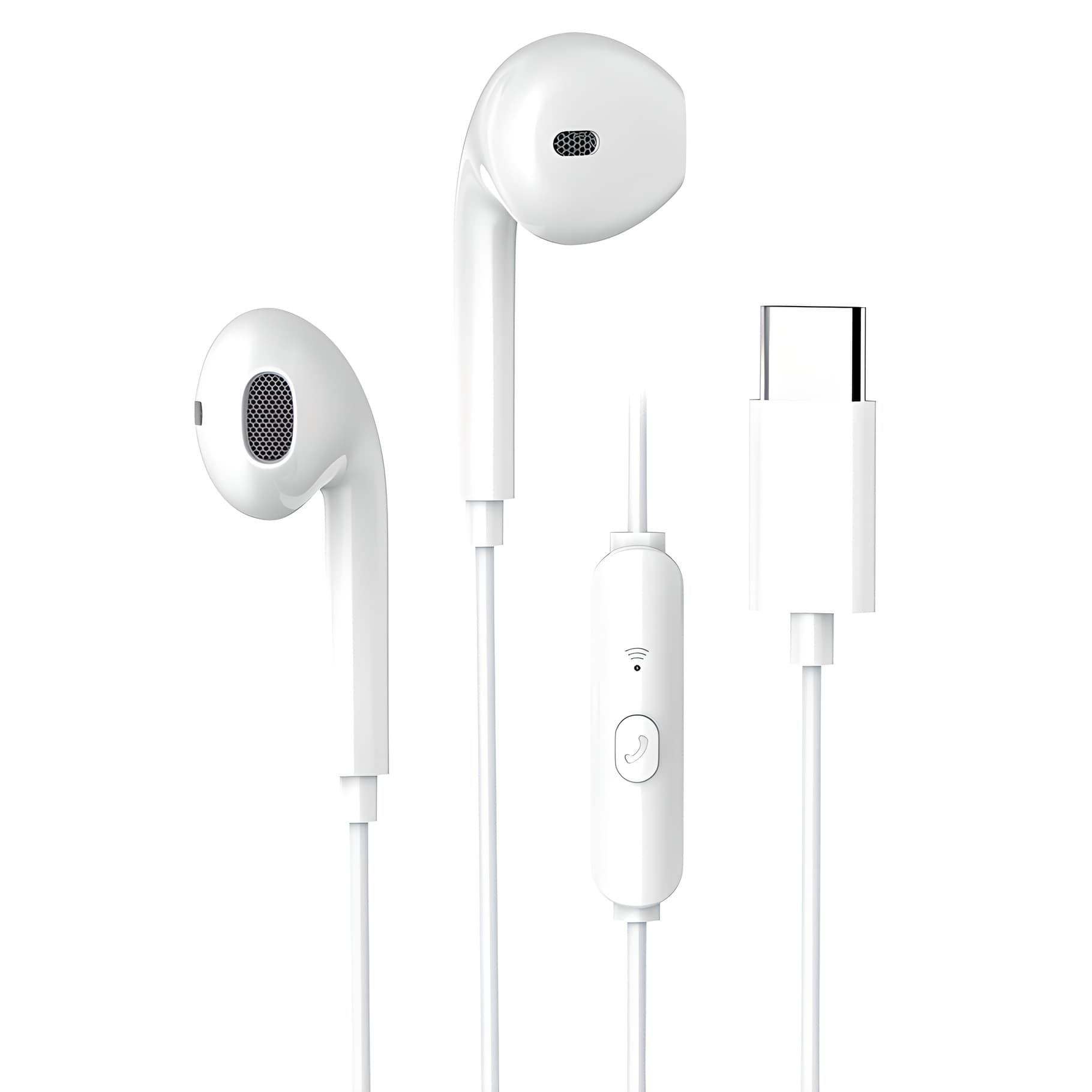 맥스틸 애플 아이폰 삼성 갤럭시 호환 C타입 오픈형 유선 이어폰, GM-EC20, 화이트