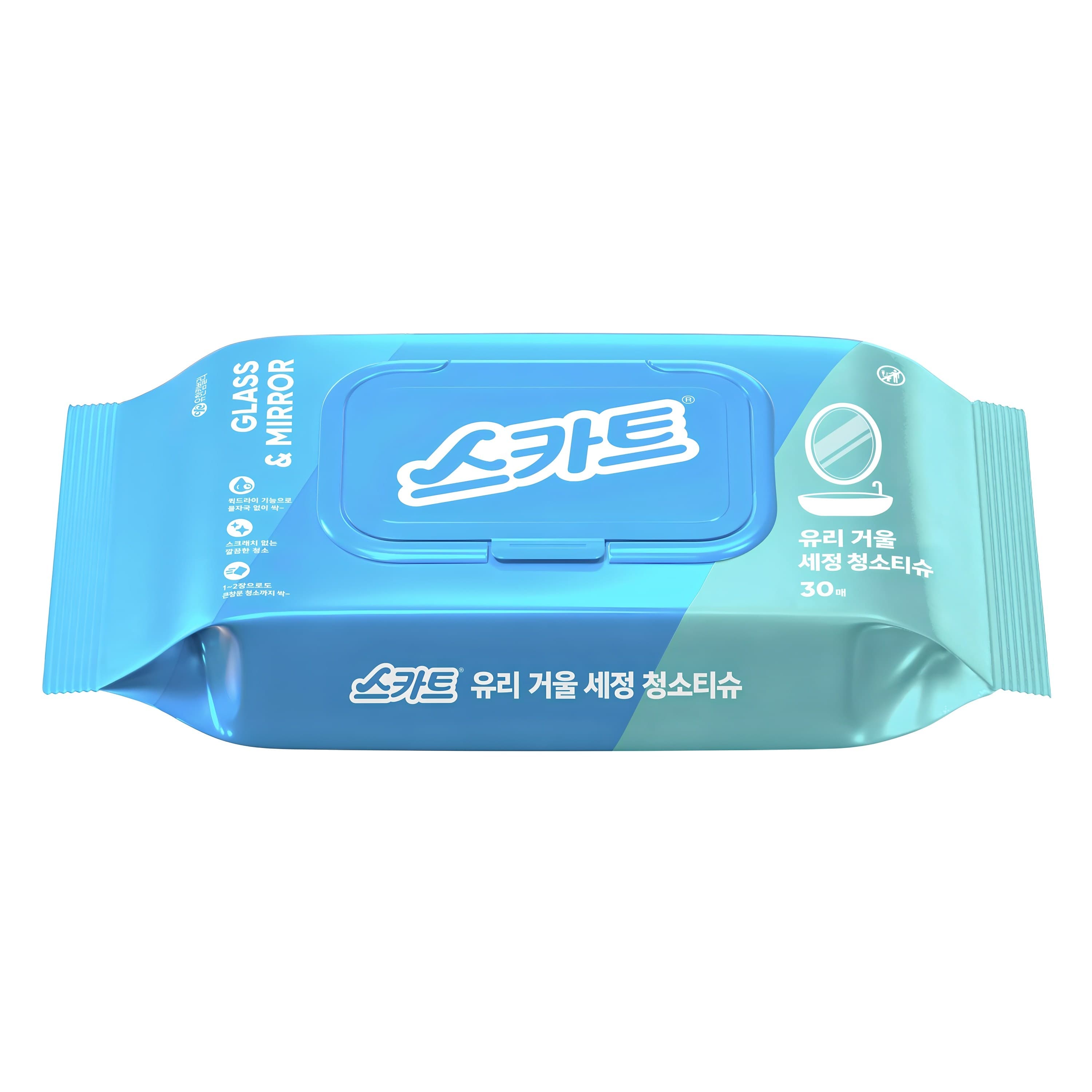 스카트 유리거울 이지앤퀵 청소티슈 30p