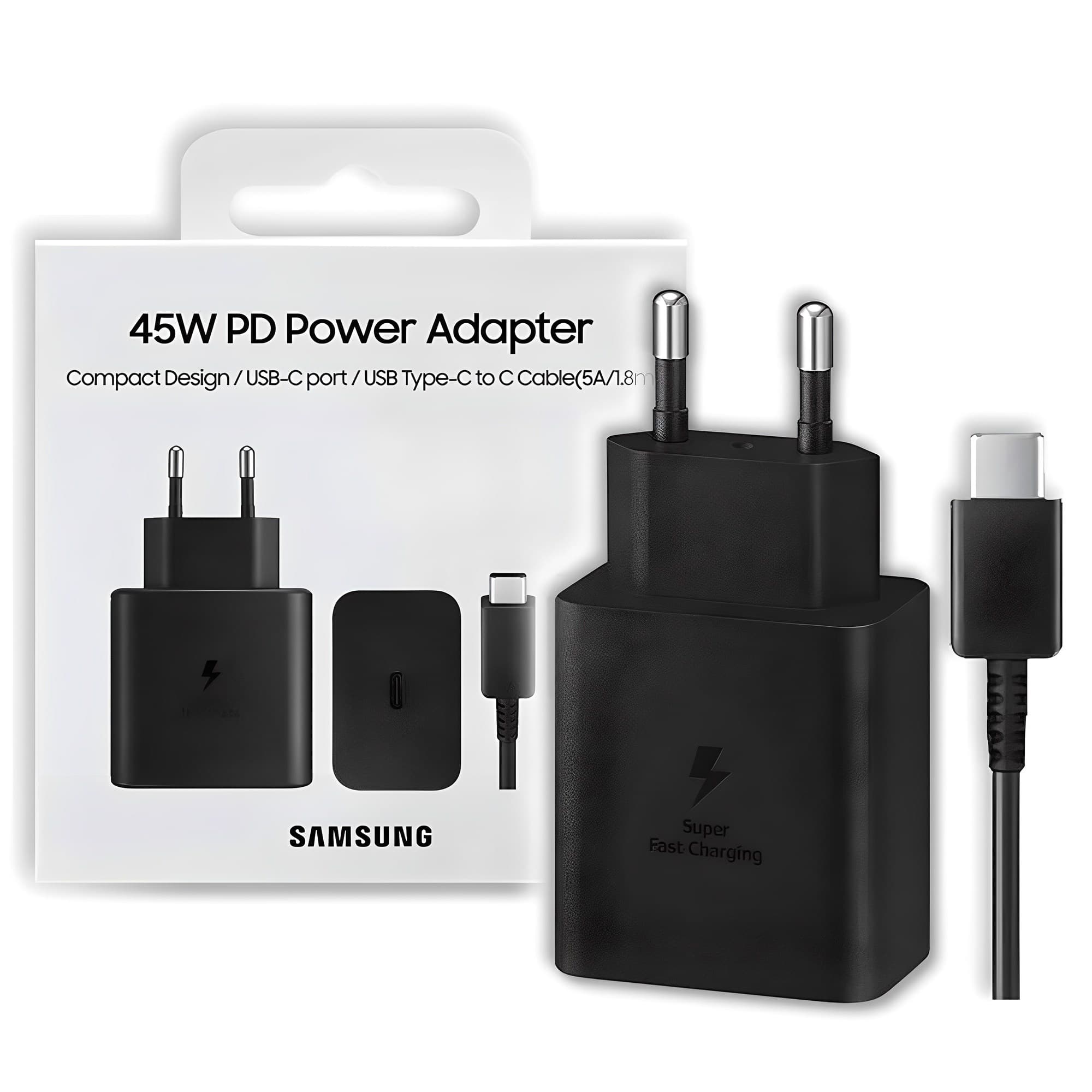 삼성전자 45W PD 초고속 충전기 절전형 + USB C to C 케이블 1.8m 세트