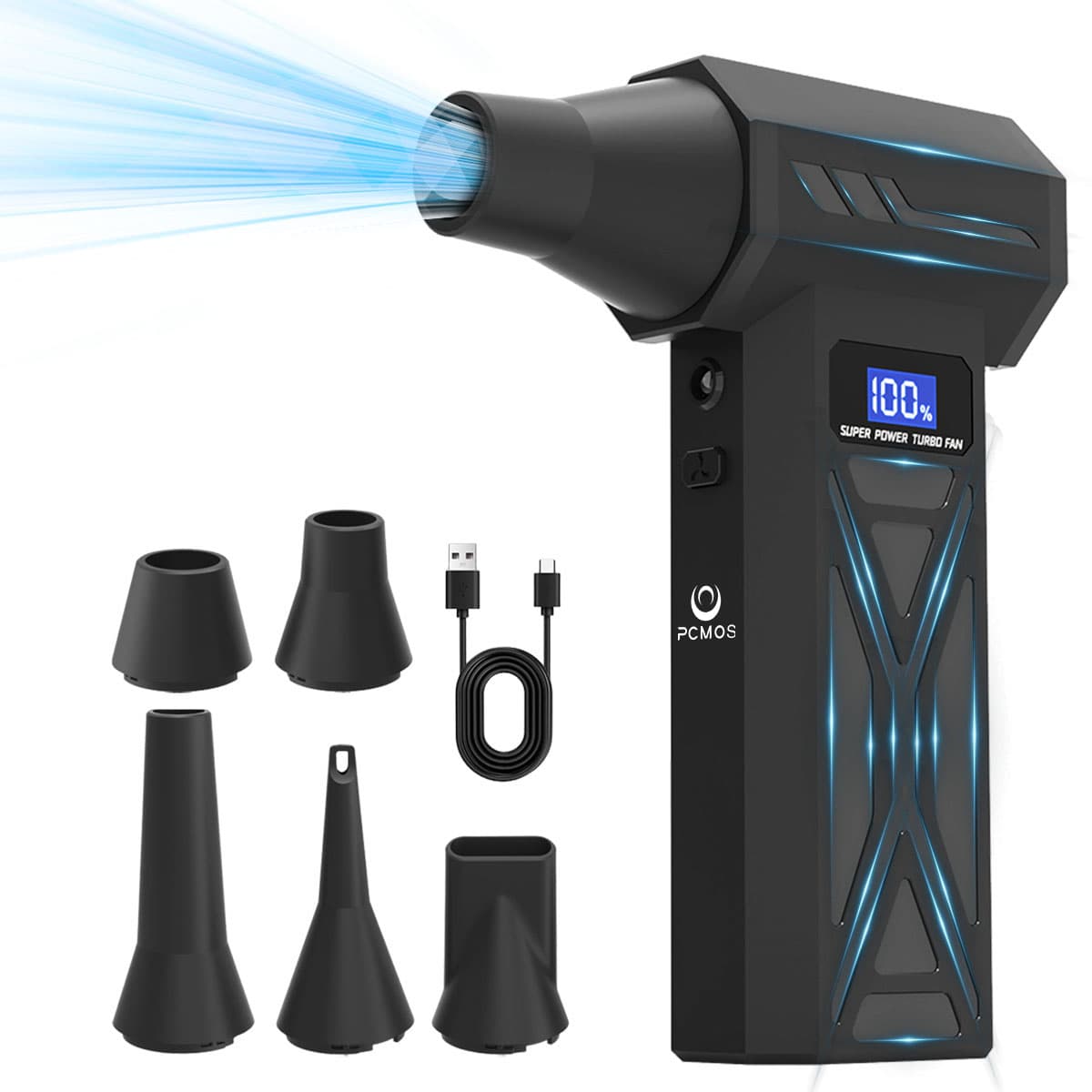P70 4단계 터보 제트 블로워, 무선 에어건, 초고속 130,000RPM, LED 조명 & 배터리 잔량 표시, 휴대용 포켓 사이즈, 캠핑/자동차 세차/청소용