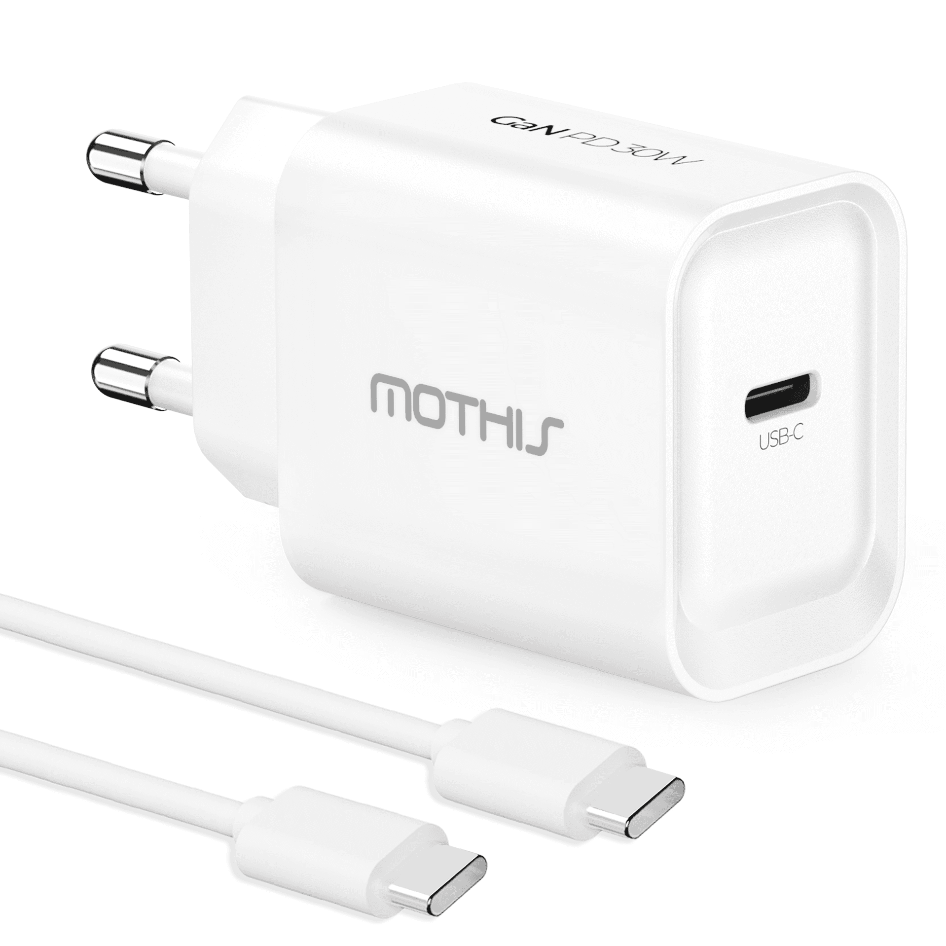 모디스 30W GaN PD 3.0 PPS 초고속 충전기 어댑터 + C to C 초고속 케이블 1.2m 세트