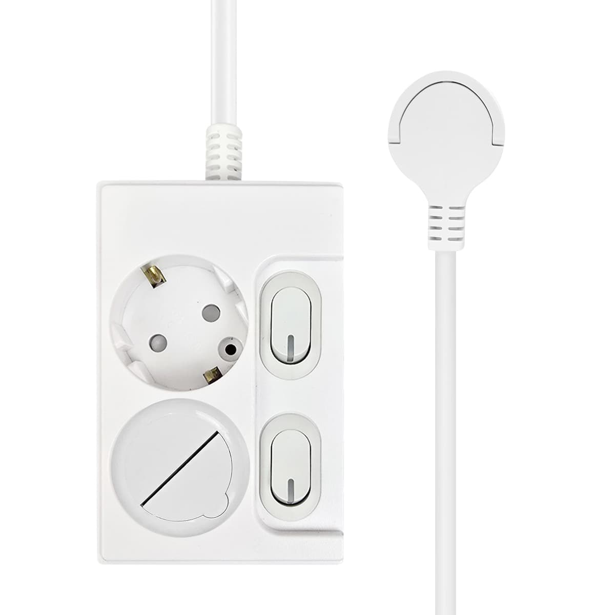 원스탑 재로갭 슬림 개별 스위치 멀티탭 2구 16A + 안전커버