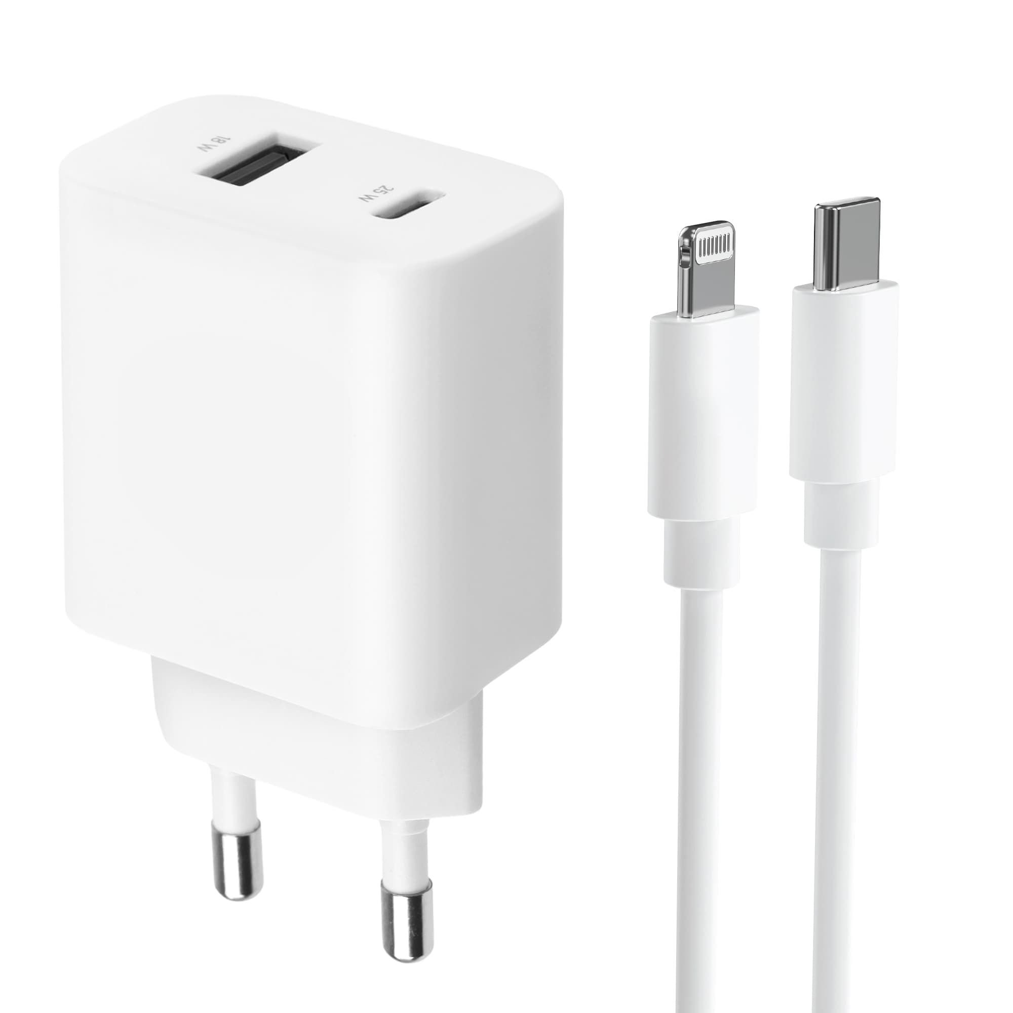 모잇 PD25W 2포트 PPS 초고속충전기 + 8핀 라이트닝 아이폰 케이블 1.3m