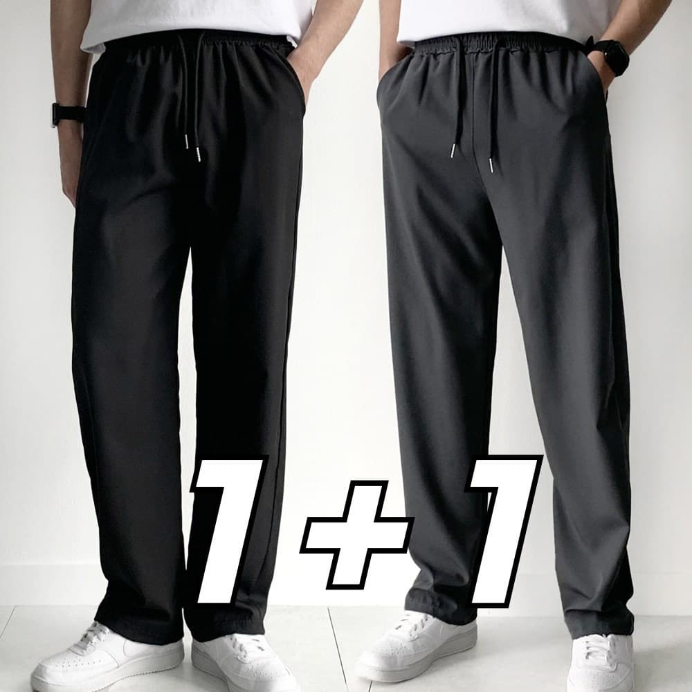 핏노블 1+1 남자 여름 바지 작업복 일자 쿨 트레이닝 팬츠