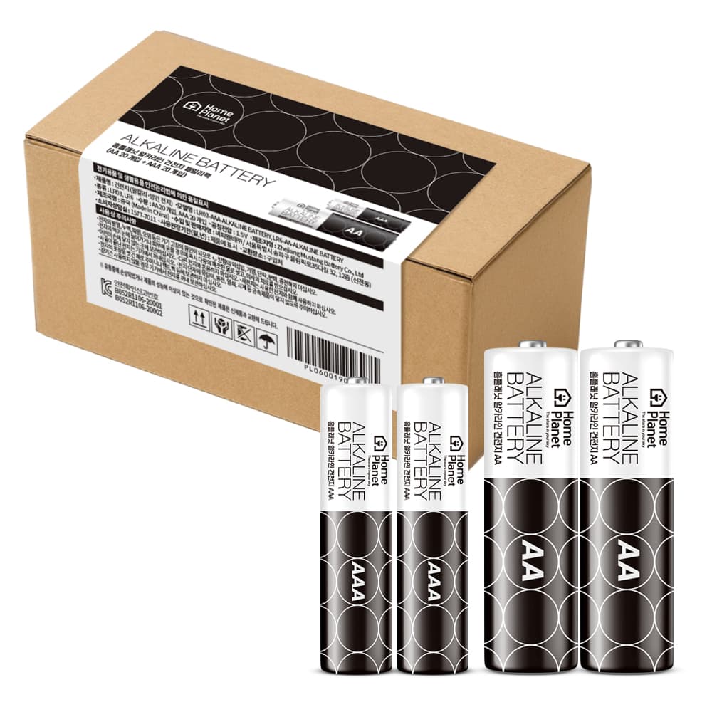 홈플래닛 알카라인 건전지 패밀리팩 AA + AAA