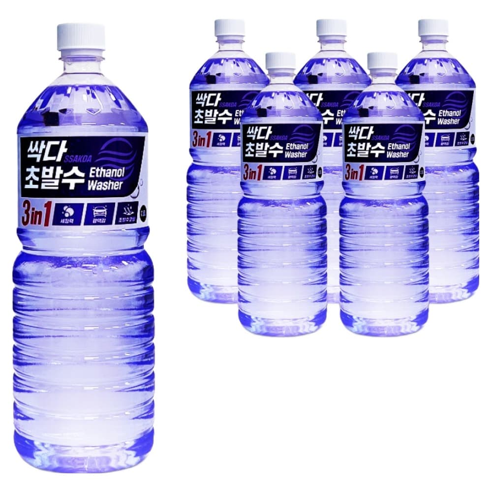 필터포유 싹다 3 in 1 초 발수 코팅 에탄올 워셔액, 1.8L, 6개