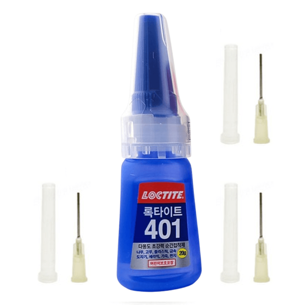 록타이트 강력 순간접착제 401 20g 1개 + 순간접착제 미세노즐 3개 + 노즐안전커버 3개